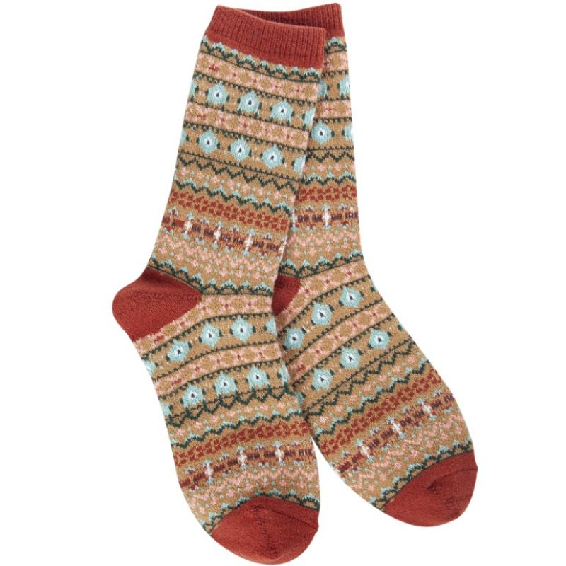 Brown Nordic Mini Crew Socks